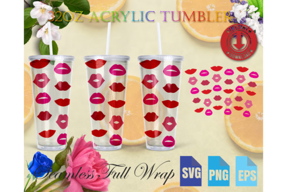 32oz AcrylicSkinny MegaTumbler Full Wrap