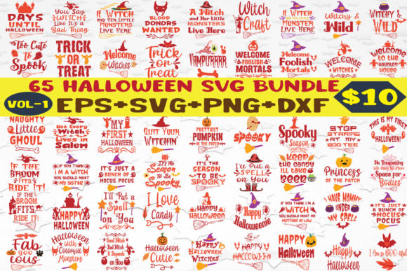 65 Halloween T-shirt Design Bundle