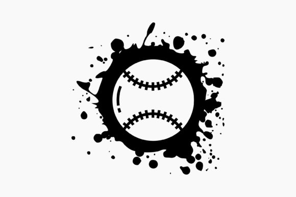 Baseball Ball Splat Ink