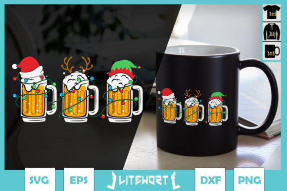 Beer Christmas Santa Reinbeer Xmas Light