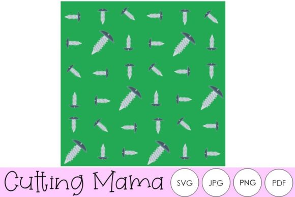 Green Screw Seamless Pattern