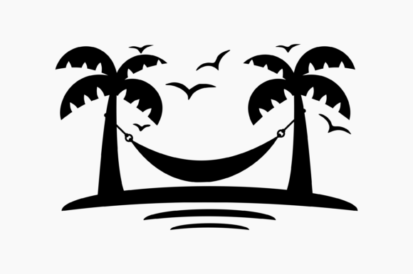 Hammock Palm Tree Silhouette