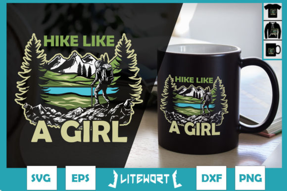 Hike Like a Girl Vintage Hiking Mountain
