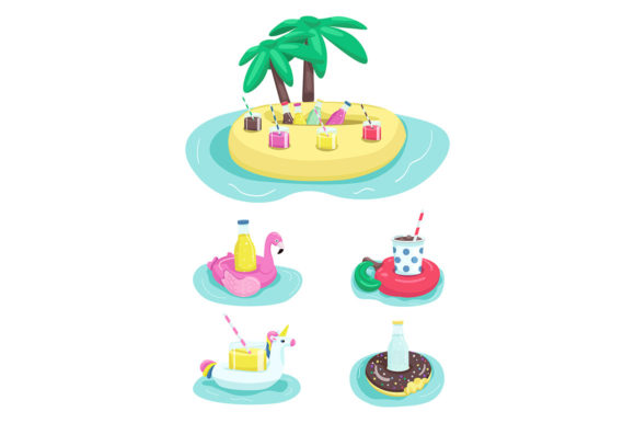 Inflatable Drink Holders Flat Color