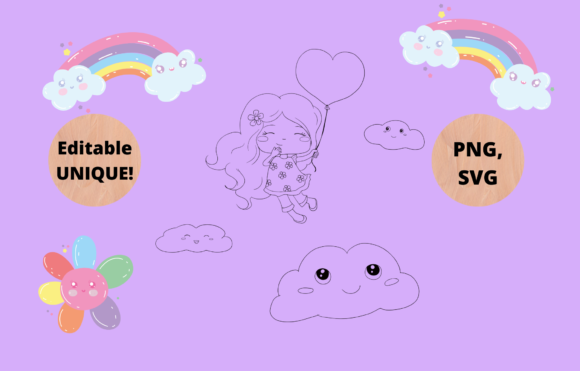 Kawaii Girl Coloring Page