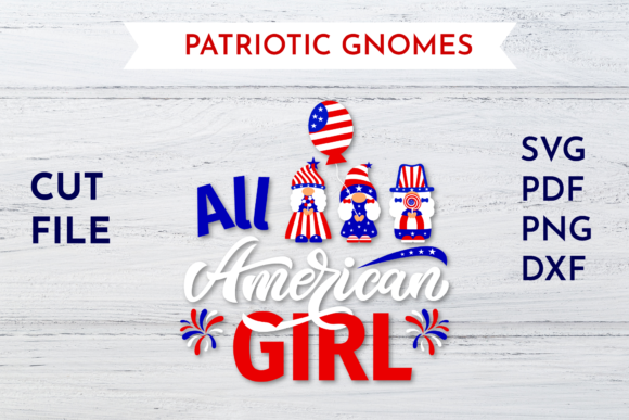 Patriotic Girl Gnome All American Girl