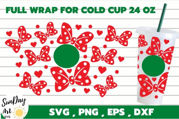 Red Bow Full Wrap, Heart Red Bow