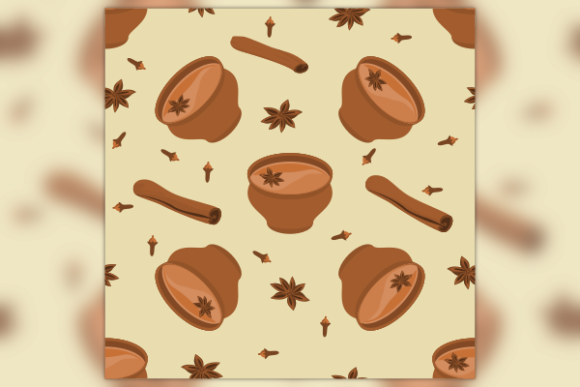 Top Side Masala Chai Seamless Pattern