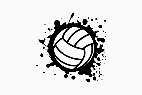 Volleyball Ball Splat Ink
