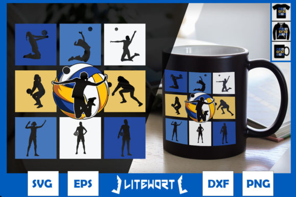 Volleyball Retro Vintage Silhouette